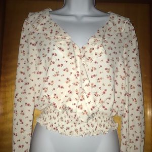 ✨(5 for $20)Long Sleeve Floral Scrunched Top✨